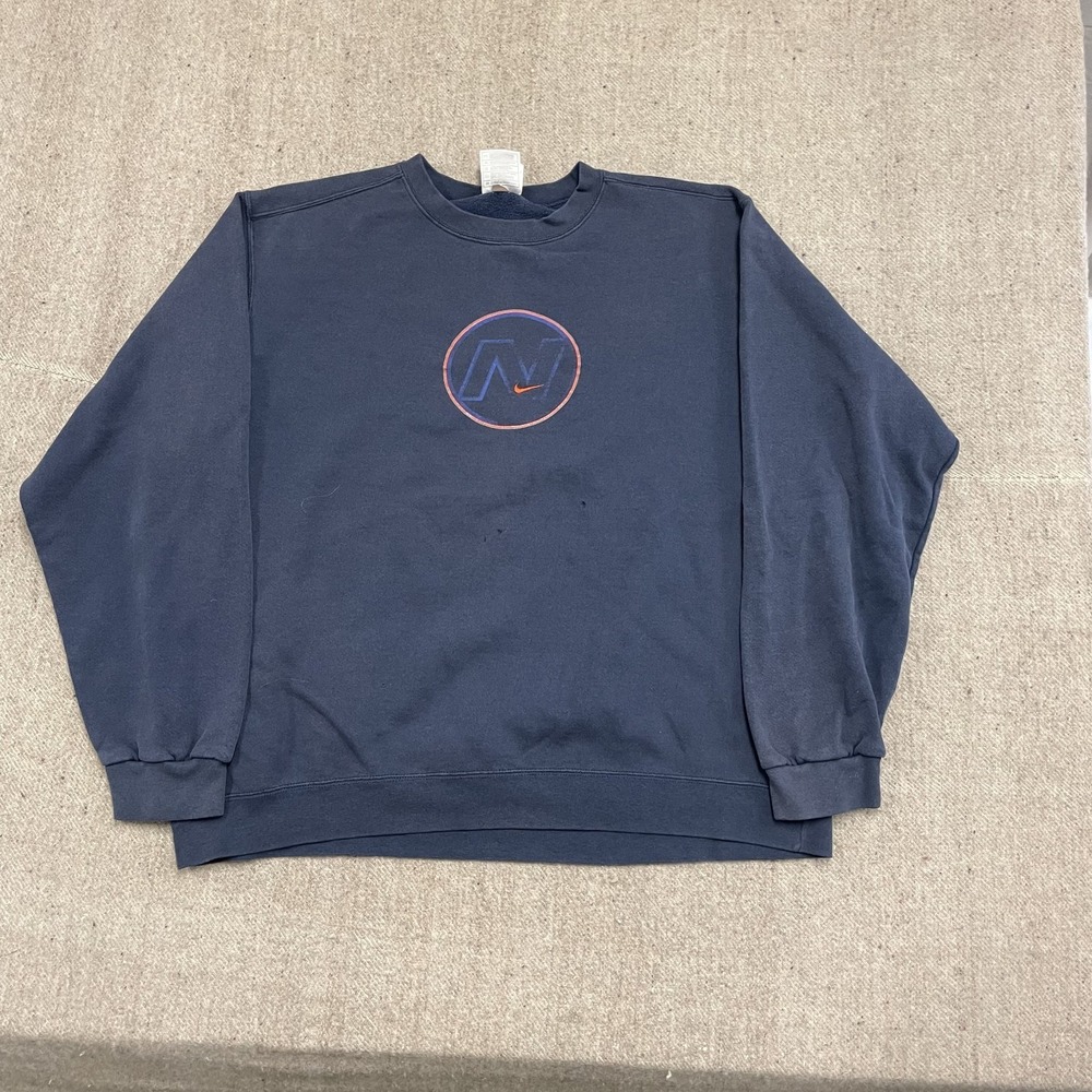 vintage Nike sweatshirt mens 2xl Blue 1990s center Logo USA